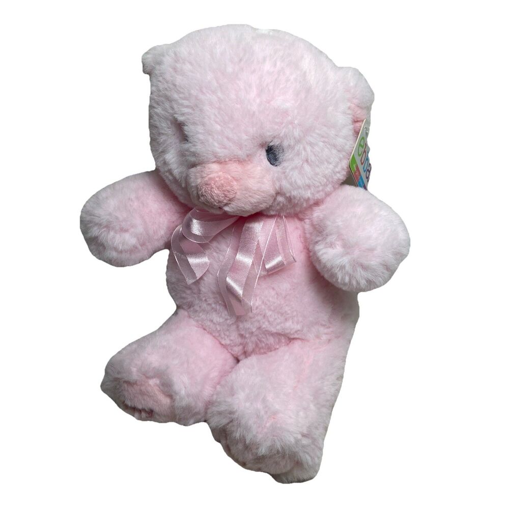 Ebba My First Teddy Pink Bear Plush Stuffed Animal 11 in Sitting Tags